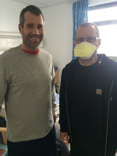 Geoff and Eoghan after the operations at Beaumont hospital.