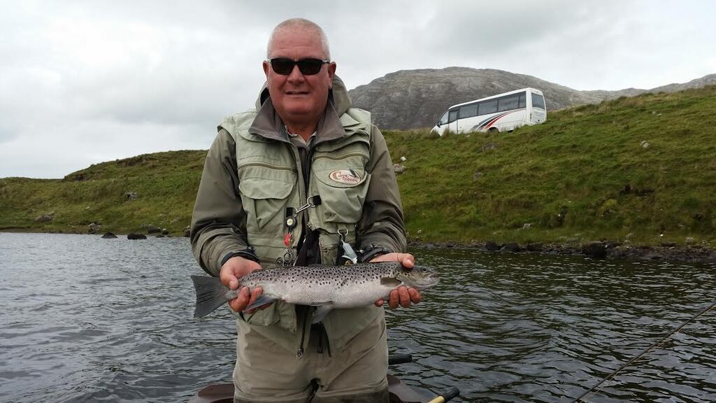 Padraig Fahy with a 2.5kg sea trout on Lough Inagh