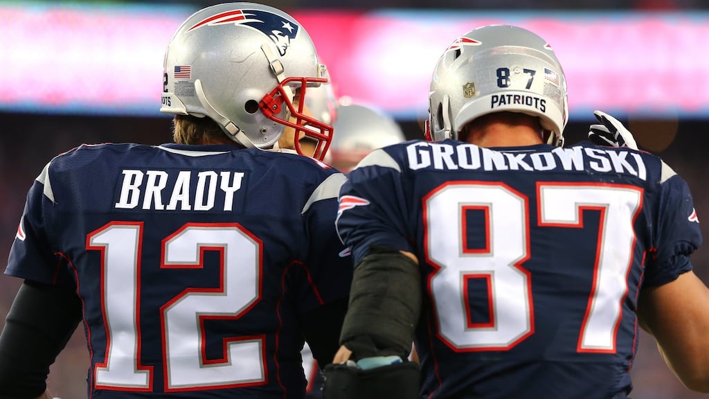 Duo played together at the Patriots and have been reunited at the Tampa Bay Buccaneers. Photo: Elsa/Getty Images