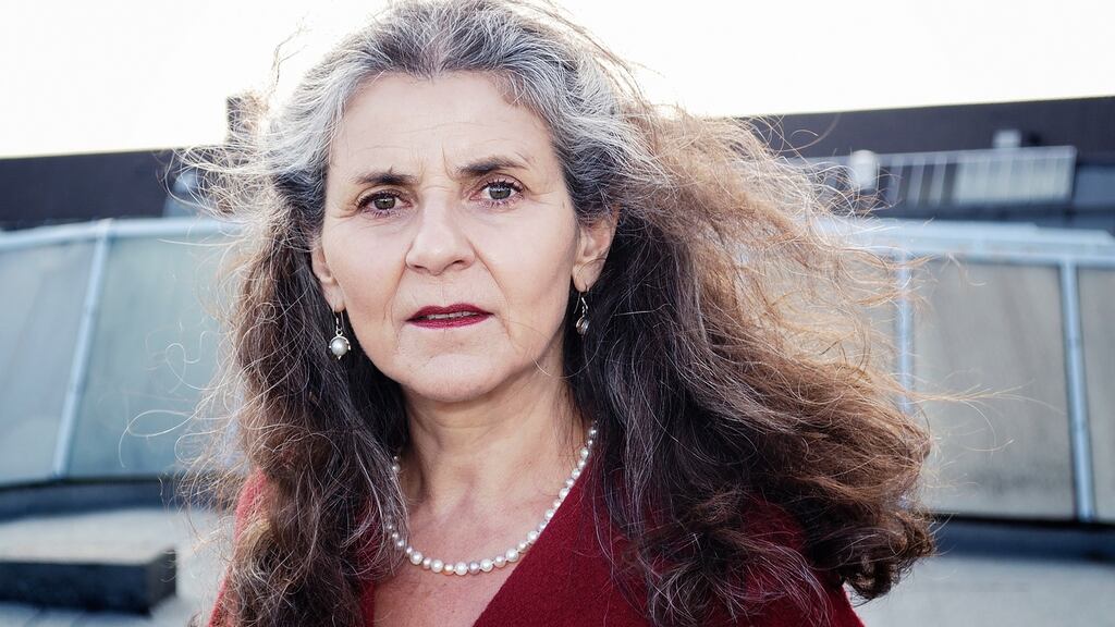 Jalda Rebling, a synagogue cantor and well-known Yiddish musician, has been packing her old life in Berlin into cardboard boxes. Photograph: Manuel MIethe