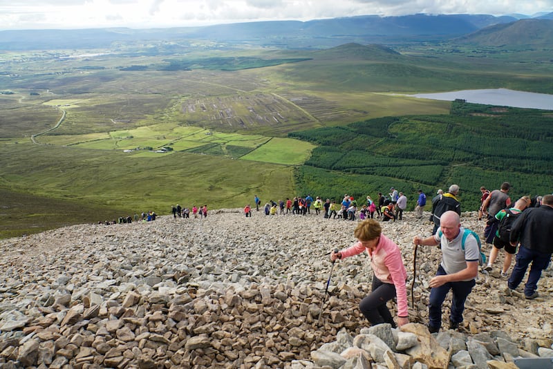 Pilgrims climb Croagh Patrick for Reek Sunday. Photograph: Enda O'Dowd