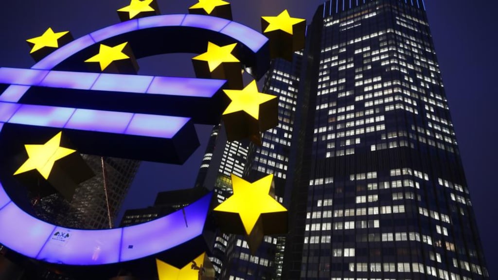 May Day was a holiday for institutions of the European Union including the European Central Bank, which operates a banking settlement system across Europe.  Photograph: Ralph Orlowski/Bloomberg