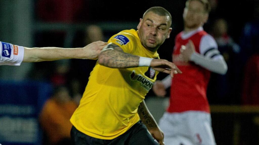 Anthony Elding, who scored twice for Derry City against Drogheda. Photograph: Morgan Treacy/Inpho