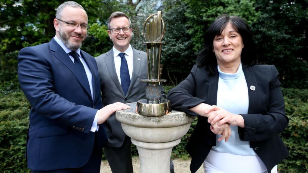 Partner lead for the programme Kevin McLoughlin, programme director Sean Duffy and judging panel chair Anne Heraty. Photograph: Maxwell’s