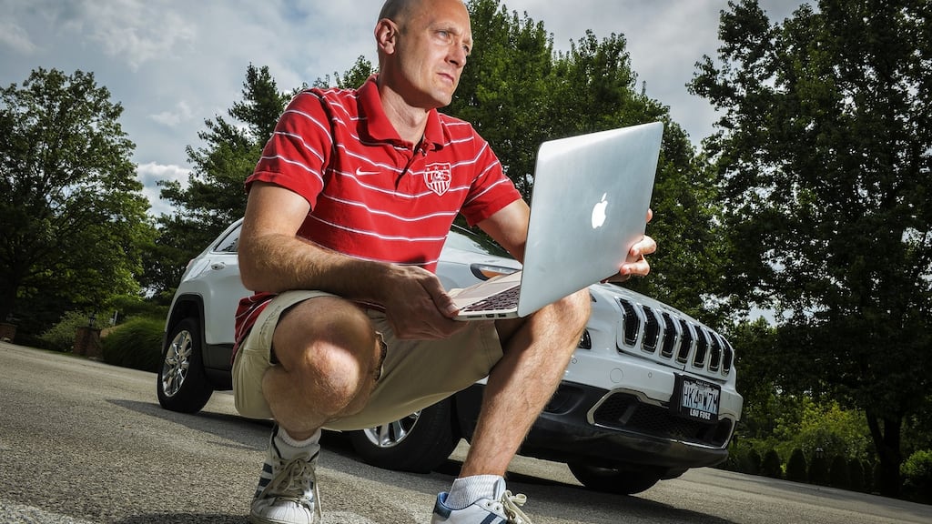 Last July Fiat Chrysler recalled 1.4 million cars and trucks in the US equipped with radios that were vulnerable to hacking. Wired magazine published a story about software programmers who were able to take over a Jeep Cherokee being driven on a Missouri highway. The two hackers, Charlie Miller (above) and Chris Valasek, allowed journalist Andy Greenburg to drive the Cherokee before remotely turning on the windscreen washers and wipers, cranking up the sound system, shutting off the engine on a highway, taking control of the steering wheel and disabling the brakes. Photograph: Bill O’Leary/Washington Post via Getty Images