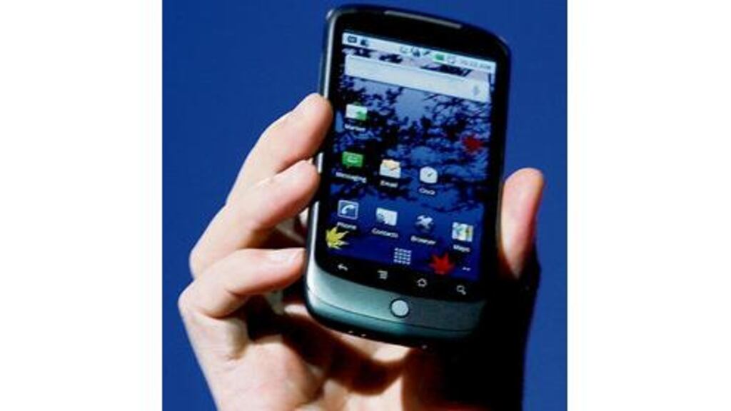 Google's Nexus One smartphone which was unveiled at the company's headquarters yesterday in Mountain View, California. The phone is expected to provide a challenge to the iPhone's dominance in the mobile market. Photograph: Robert Galbraith-Pool/Getty Images