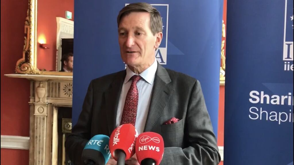 Dominic Grieve told an audience in Dublin that the chances of a border poll on Irish unification ‘go up’ if Britain leaves the EU without a deal in October. Photograph: Simon Carswell