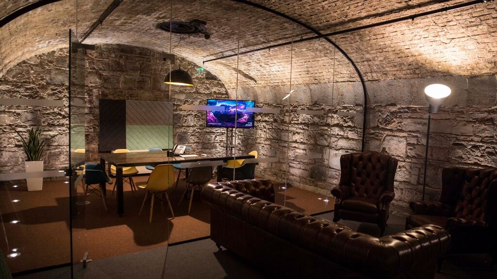 Located in the 200-year-old vaults below the chq building in Dublin’s IFSC, the vaults includes a 100-person events space, meeting and conference rooms, a bar and space for hot-desking.