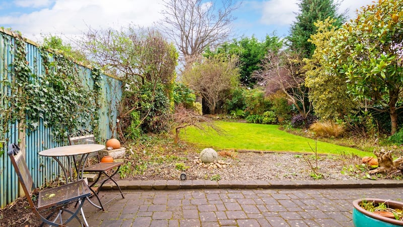 Patio and mature garden