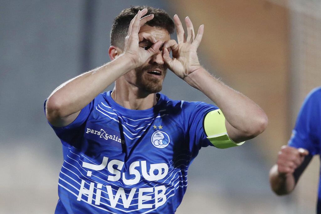 Voria Ghafouri during the Persian Gulf Pro League between Esteghlal and Mes Rafsanjan at Azadi Stadium two years ago. Photograph: Alamy/PA