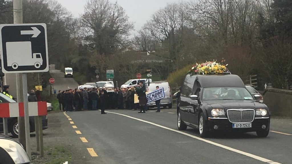 The funeral in Longford of Maureen Stokes (93), which passed off without incident amid a large Garda presence. Photograph: Liam Cosgrove