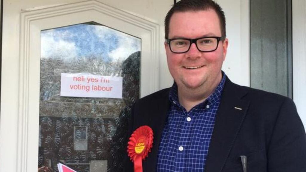 South Armagh man Conor McGinn, the son of a former Sinn Féin councillor, has won a Merseyside seat for the Labour Party in the House of Commons, increasing the party’s majority in St Helen’s North by four votes. Photograph: Conor McGinn Twitter page.