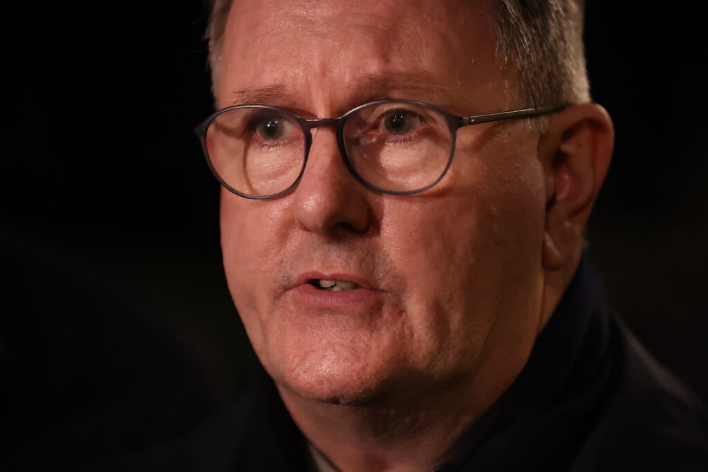 If Jeffrey Donaldson sounds inflexible, it is because he needs to reassure the hard-liners within his own party as well as those snapping at his heels from outside. Photograph; Liam McBurney/PA