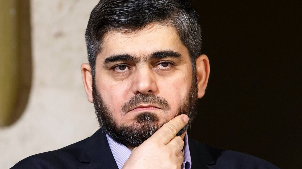 Mohammed Alloush, chief negotiator for the main Syrian opposition body and rebel group Army of Islam, resigned from his position on 29th May over lack of progress in the peace talks for Syria. Photograph: Salvatore di Nofli/EPA