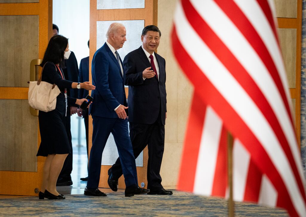 US president Joe Biden with president Xi Jinping of China in Bali, Indonesia. Amid growing disputes over Taiwan, Ukraine, technology and divergent visions of the world order, the leaders of the two superpowers held their first face-to-face presidential talks. Photograph: Doug Mills/The New York Times