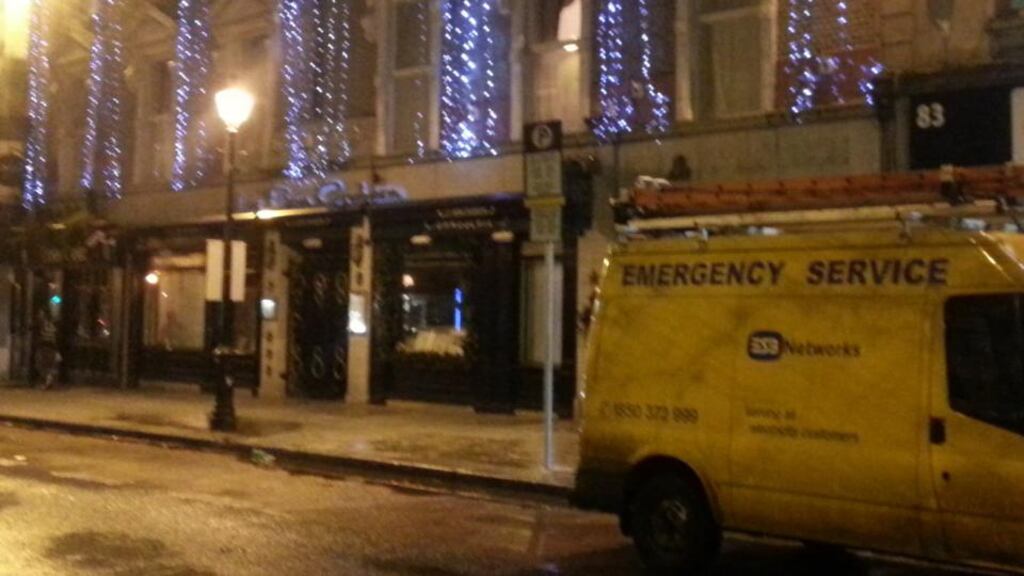 An emergency vehicle outside the Celtic Lodge Guest House on Talbot Street, Dublin. Photograh: Dan Keenan