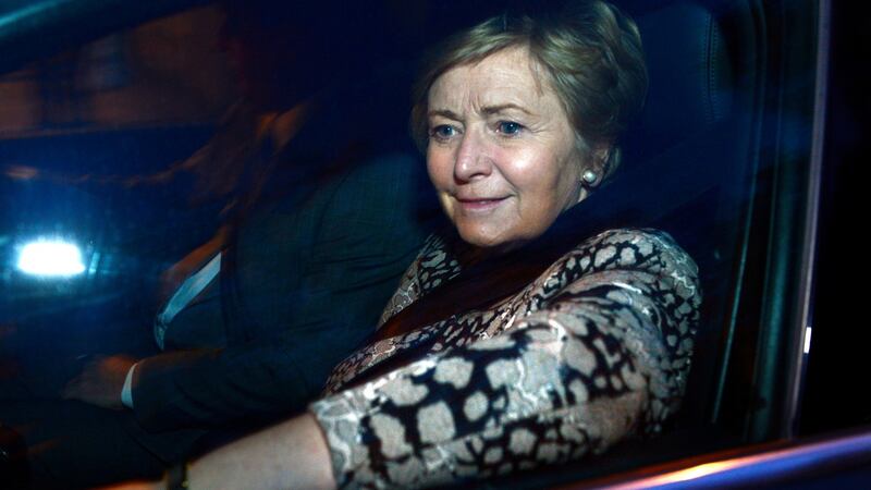 Tánaiste Frances Fitzgerald leaving Government Buildings  on Friday night. Photograph: Cyril Byrne