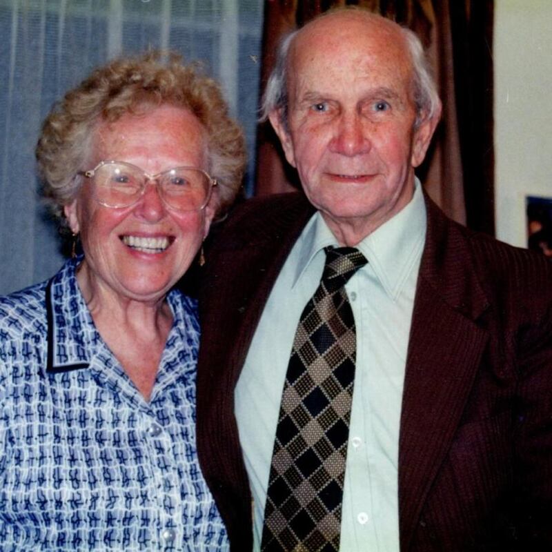 Christina Woollard with her husband, Leslie, who died in 1995