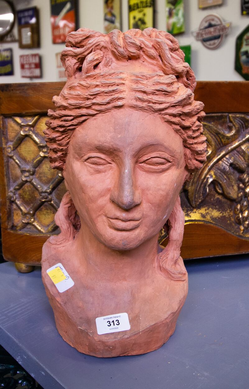 Terracotta lady bust (€100-€150), Keighery's garden furniture auction