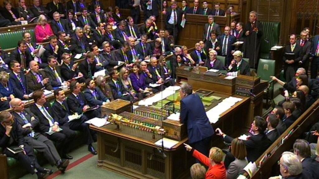 Shadow chancellor Ed Balls responds to Chancellor of the Exchequer George Osborne following the Autumn Statement to MPs in the House of Commons.