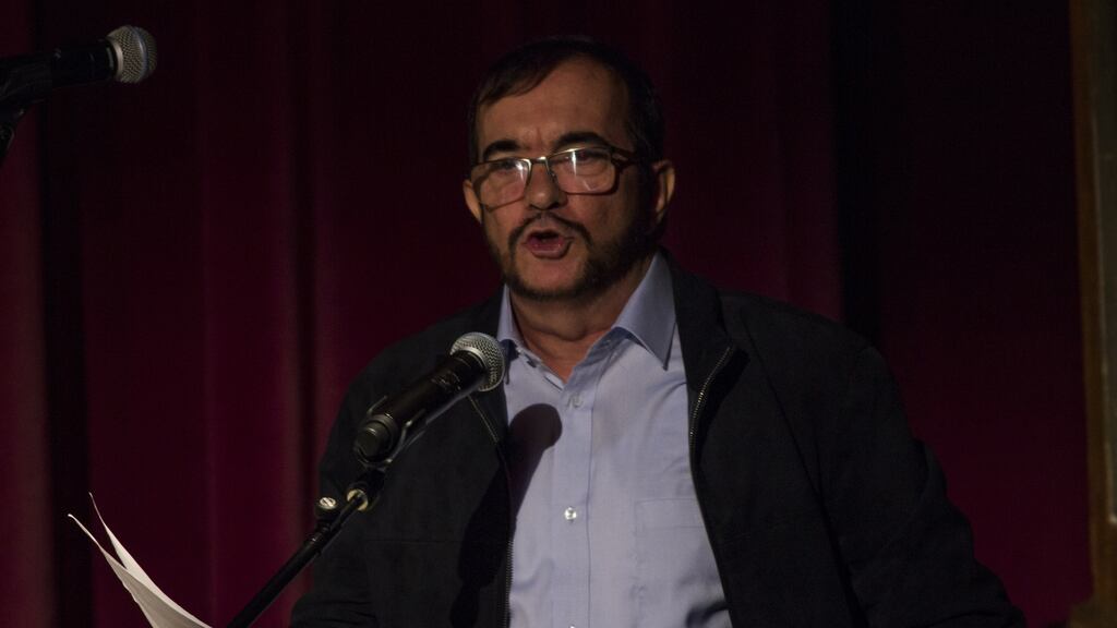 Rodrigo Londoño has swapped a life in jungle camps planning ambushes and kidnappings for a new routine of bedtime story-reading to his infant son, shared via Instagram. Photograph: Daniel Garzon Herazo/NurPhoto via Getty Images