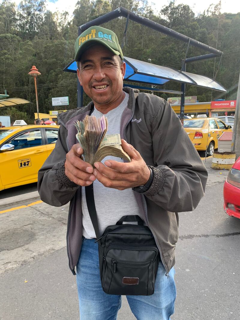 Buying currency from blokes waving fistfuls of cash at you always has a furtive aspect. Photograph: Peter Murtagh