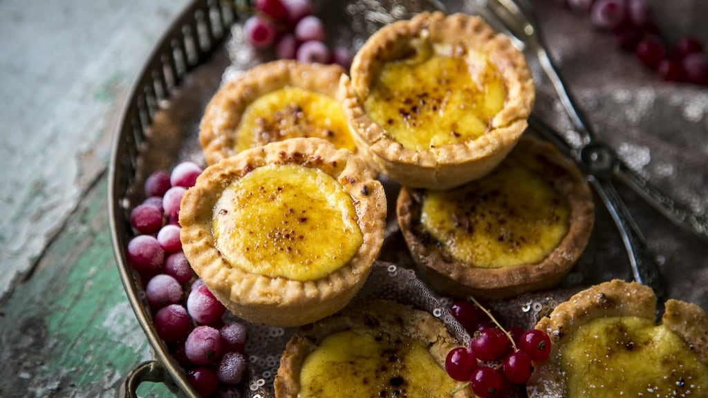 Mincemeat custard tarts. Photograph: Donal Skehan