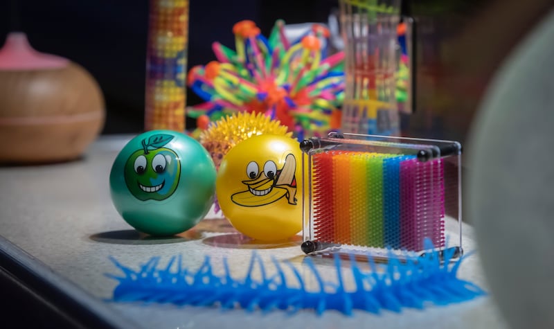Some of the objects in the sensory room at the Ashling Hotel