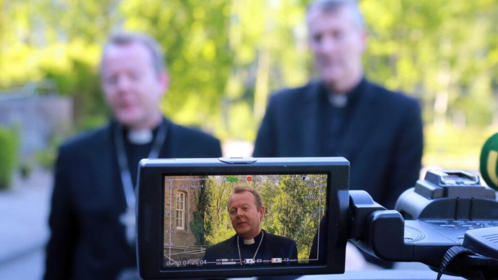 Image from a media briefing at the conclusion of the Summer General Meeting of the Irish Bishops’ Conference in Maynooth on June 10th, 2015. Pictured is Archbishop of Armagh and president of the conference Eamon Martin. Photograph: Nick Bradshaw