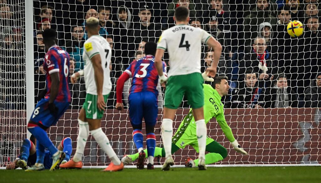 Crystal Palace goalkeeper Vicente Guaita makes a save during Saturday evening's draw with Newcastle United at Selhurst Park. Photograph: Getty Images