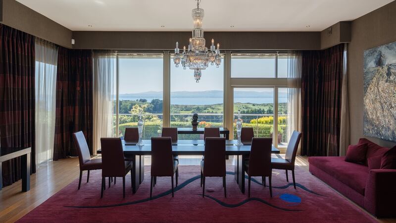 Large extended drawing room incorporating the dining room at split level allowing for good ceiling heights and an orientation towards the sea