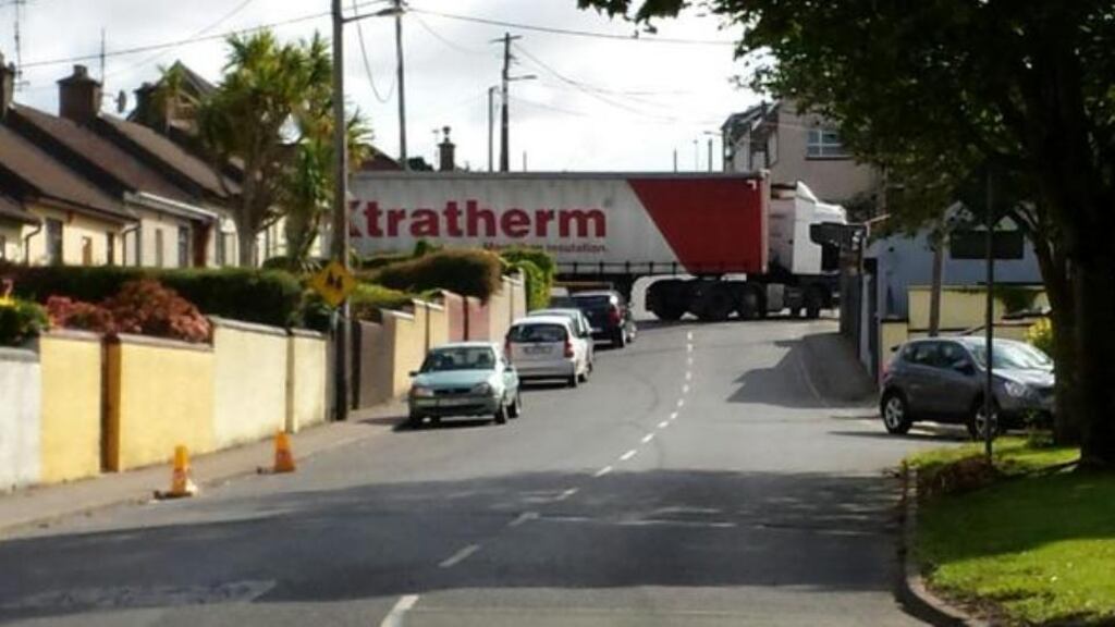 The truck crashed into a house in Midleton, Co Cork this morning. Photograph: Noel Dolan/Cybernolie/Twitter