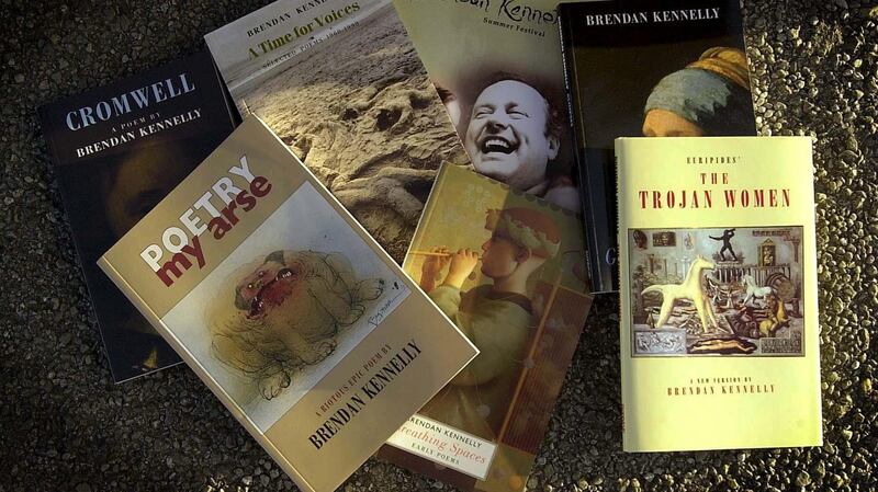 A small selection of books by Brendan Kennelly at the opening night of the inaugural Brendan Kennelly Summer Festival in Ballylongford, Co Kerry.