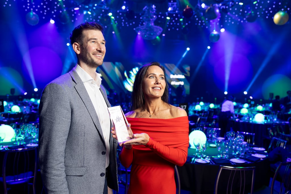 James Toomey, M&A partner and Deloitte Technology Fast 50 programme lead pictured with Andrea Reynolds, co-founder and chief executive, Swoop Funding.