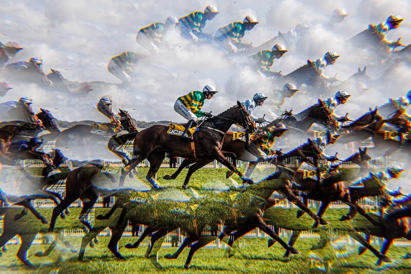 A view of Mark Walsh onboard Majborough through a Kaleidoscope lens during the JCB Triumph Hurdle at Cheltenham. The photograph was nominated for one of the Photography Pictures of the Year. Photograph: Tom Maher/Inpho