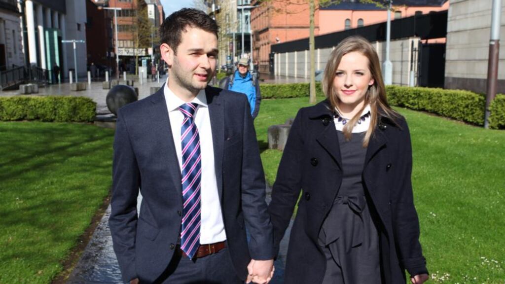 Daniel and Amy McArthur of the Ashers Baking Company. The company was found guilty of discrimination against a gay rights advocate by refusing to bake him a cake with a slogan promoting same-sex marriage. Photograph: Stephen Kilkenny/PA Wire