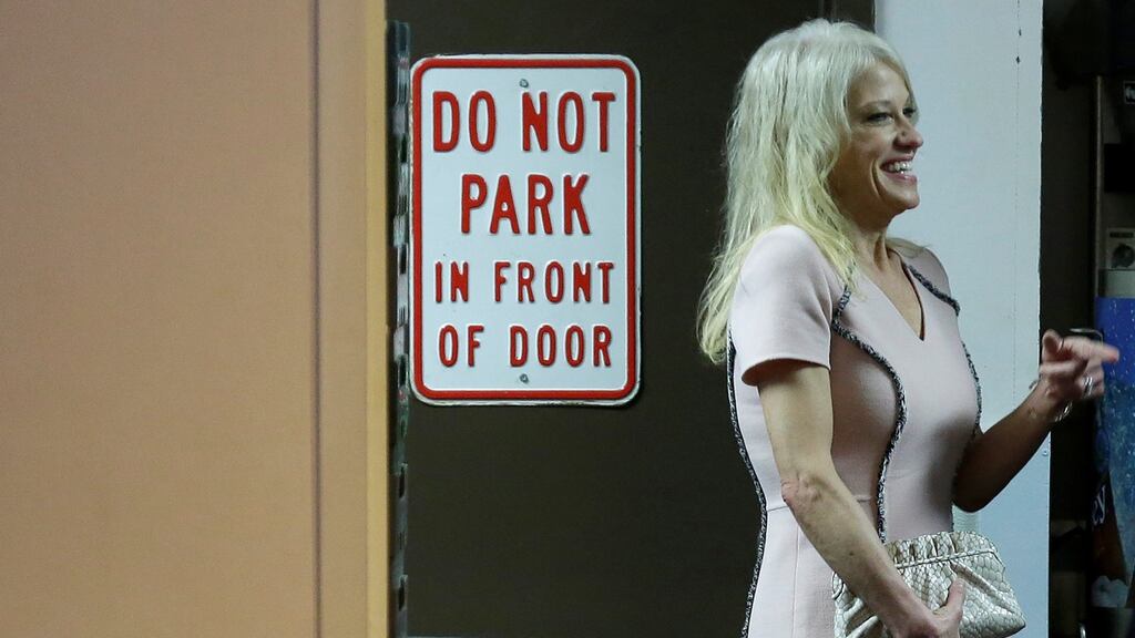 Kellyanne Conway, one of US president Donald Trump’s closet aides, has urged the public to buy items from a clothing and jewellery line named after Ivanka Trump. Photograph: Joshua Roberts/Reuters.