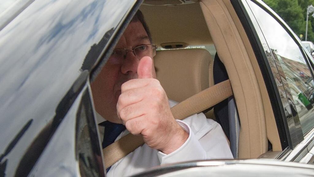 Former taoiseach Brian Cowen arriving to the Banking Inquiry at Leinster House. Photograph: Collins
