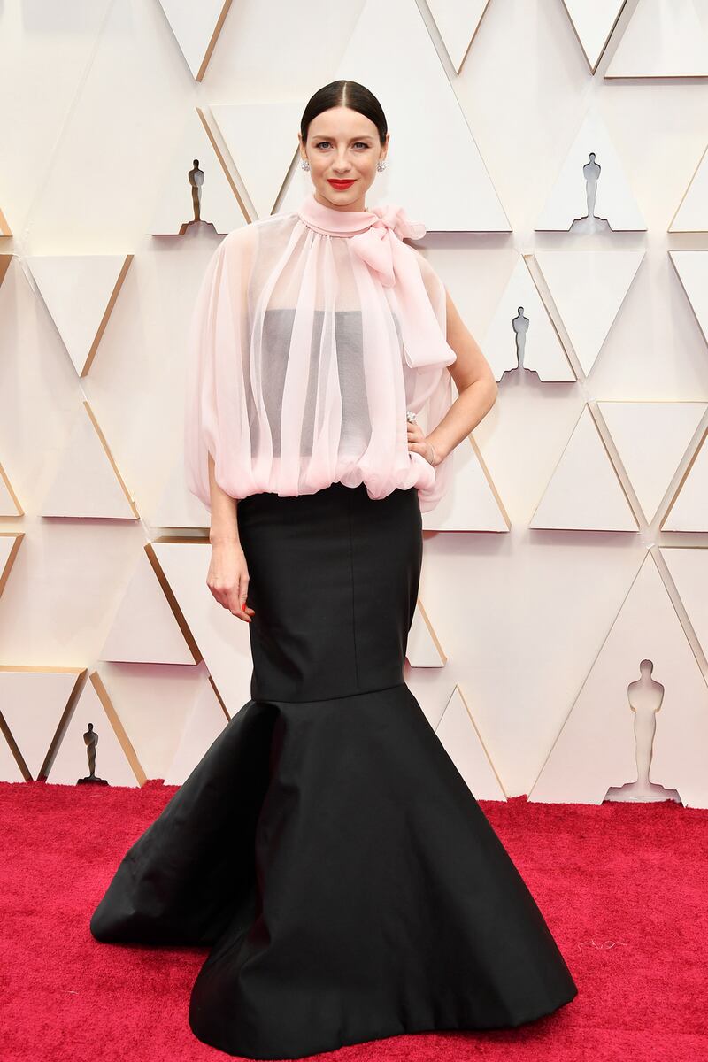 Irish actor Caitriona Balfe wearing Valentino. Photograph: Amy Sussman/Getty Images)