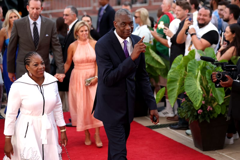 Dikembe Mutombo is seen on the red carpet during the 2022 Basketball Hall of Fame awards in Springfield, Massachusetts. The 58-year-old former NBA star has died from brain cancer, aged 58. Photograph: Maddie Meyer/Getty Images
