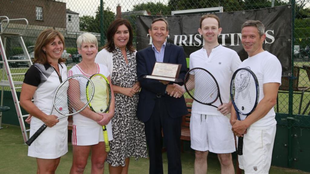 Winning team Hooke & McDonald: (from left) Maeve Cantwell; Catherine McCarthy; Aine Myler, director general, Society of Chartered Surveyors Ireland (SCSI); Peter Dargan, The Irish Times; Conor Steen and David Cantwell. Photograph: Nick Bradshaw