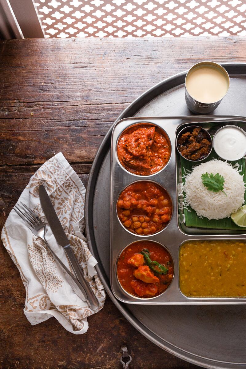 Tuesday thali meals at Kerala Kitchen. Photograph: Nathalie Marquez Courtney