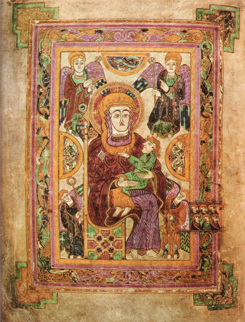 Book of Kells: the oldest depiction of Mary and the newborn Jesus in western art. Photograph: TCD/Hulton/Getty