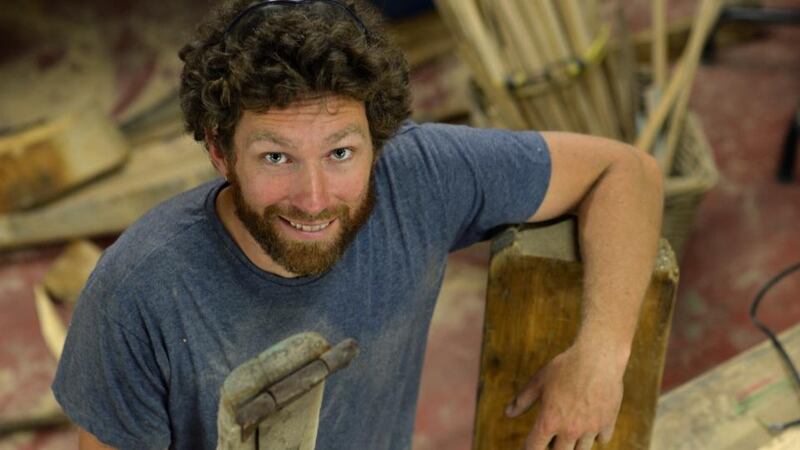 Barry Rogerson of This is What We Do at his workshop in Newmarket Square, Dublin, where he works with recycled wood. Photograph: Frank Miller