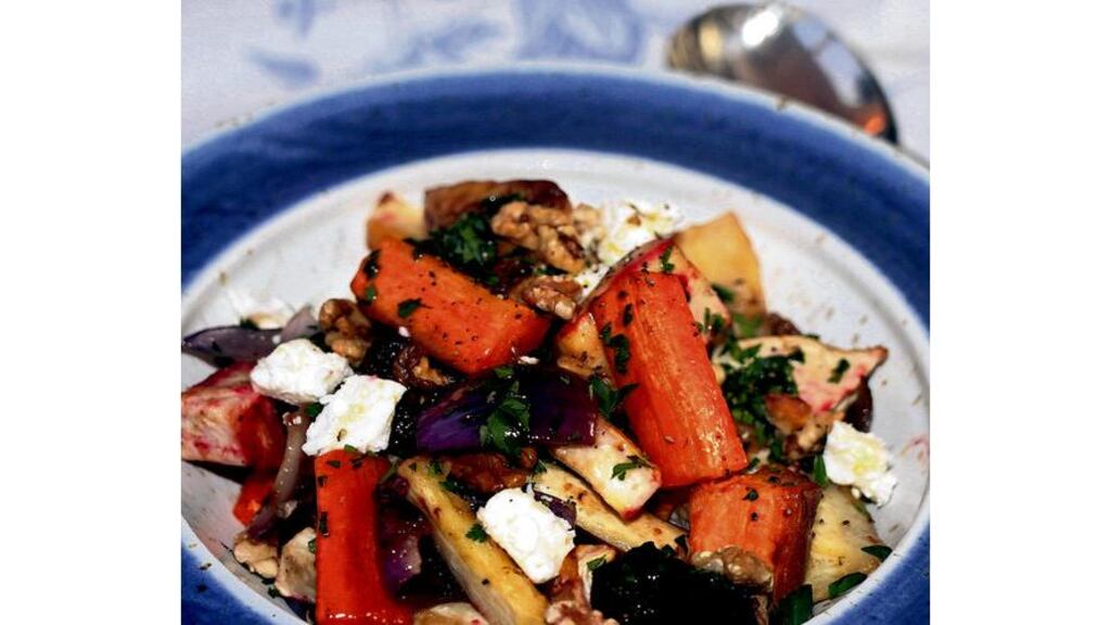 WINTER SALAD Food cooked and styled by Domini Kemp and Maisha Lenehan. Additional styling by Orla Neligan. PHOTOGRAPH: ERIC LUKE