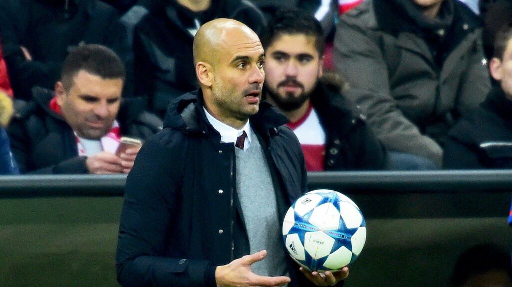 A Spanish radio station is reporting Pep Guardiola will take over at Manchester City in the summer. Photograph: Epa