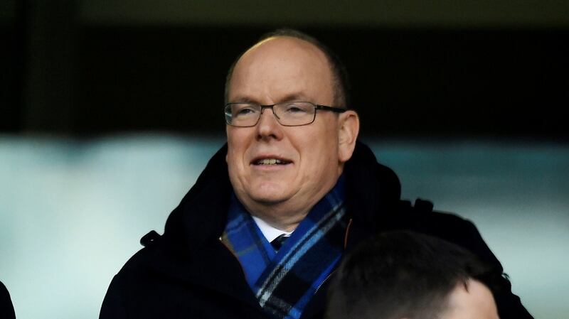 Prince Albert  of Monaco watches from the stands. Photograph:  Clodagh Kilcoyne/Reuters