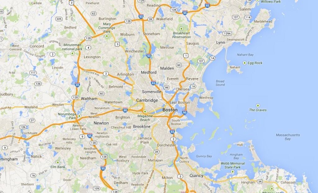 The Boston Police department said the man was discovered unconscious by a state trooper in the neighbourhood of Adam’s Village. Image: Google Maps