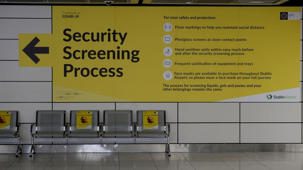 Ongoing restrictions on international travel meant growth in new services export business slowed in May. Photograph: Alan Betson