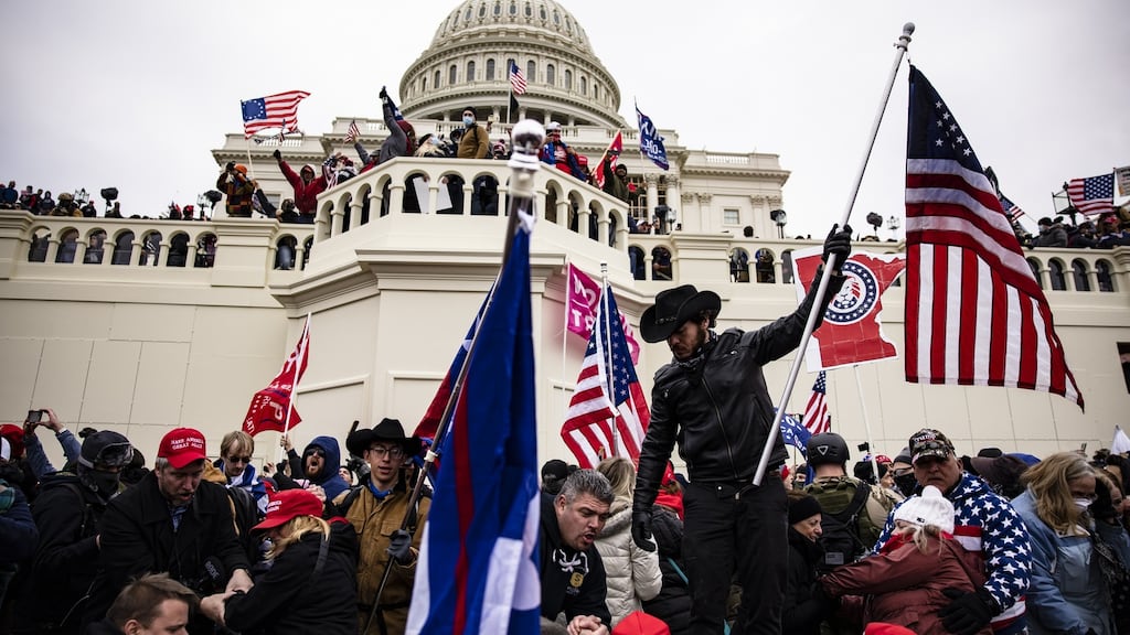 Pro-Trump supporters storm the US Capitol in Washington on January 6th. Photograph: Samuel Corum/Getty Images